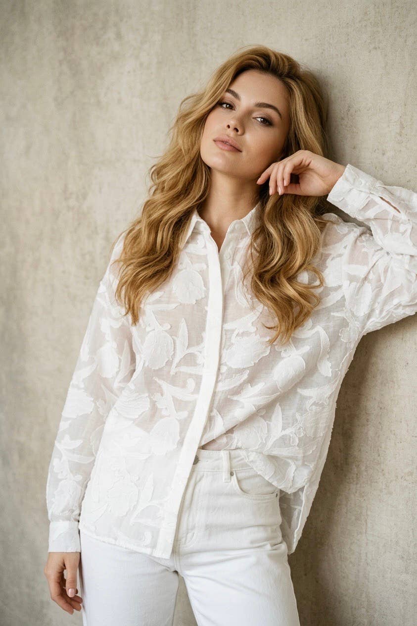Elegant textured blouse/shirt