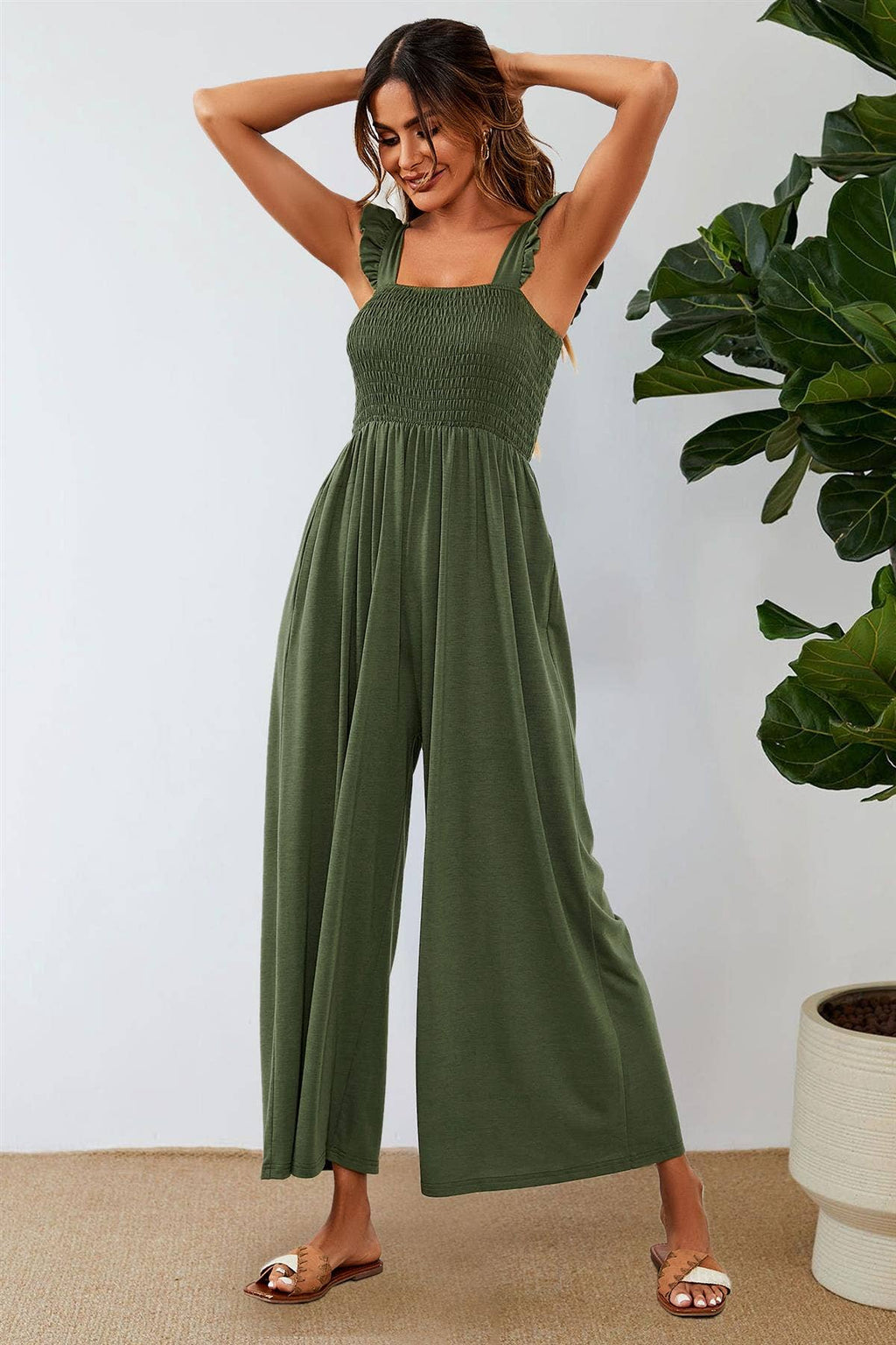 Frill detail strappy jumpsuit
