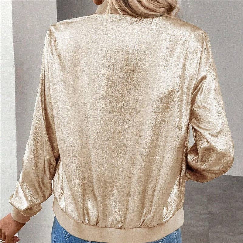 Gold lightweight bomber jacket