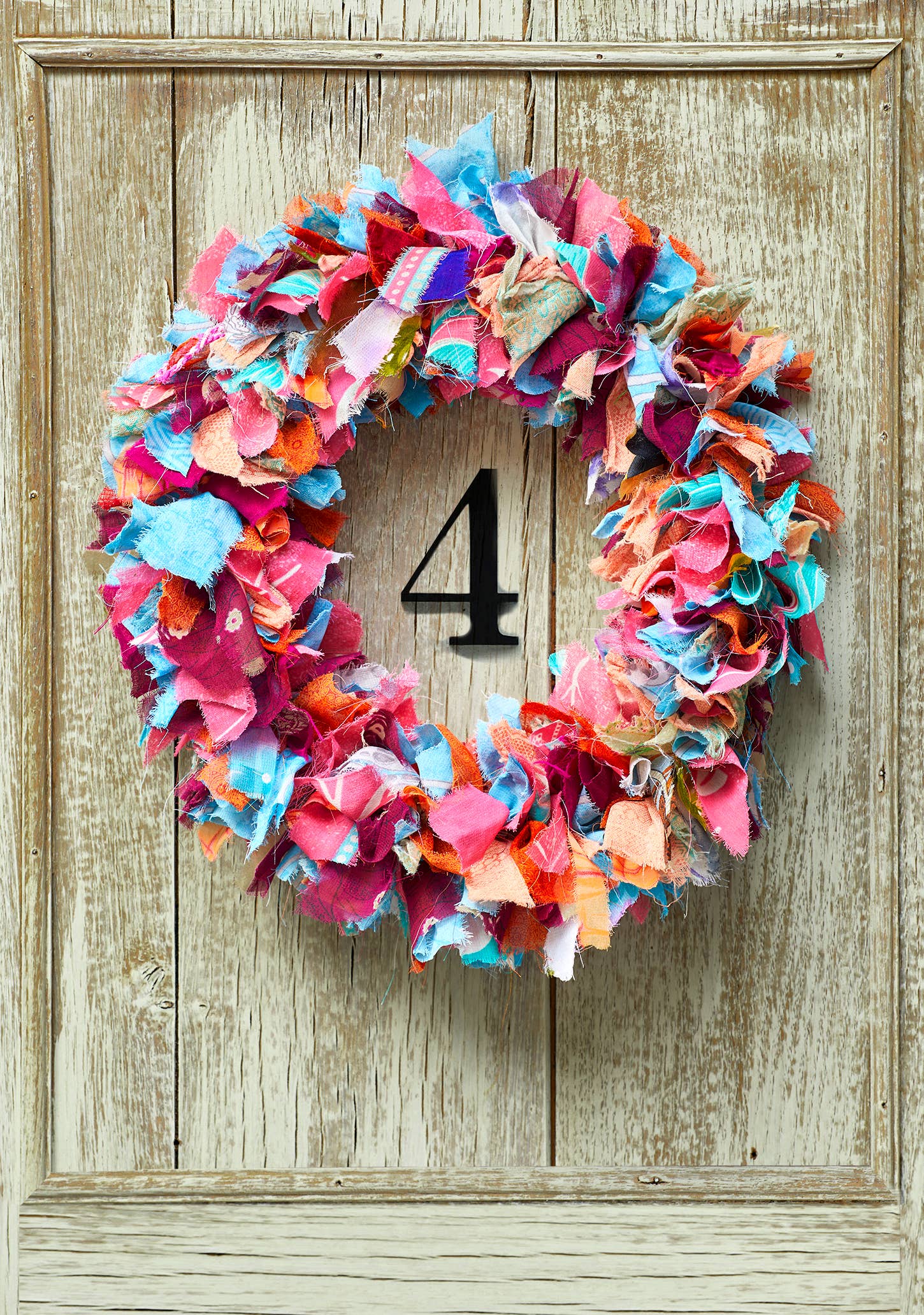 Recycled sari wreath, perfect for summer.