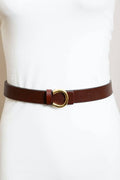 Stylish gold clasp horseshoe, real leather belt