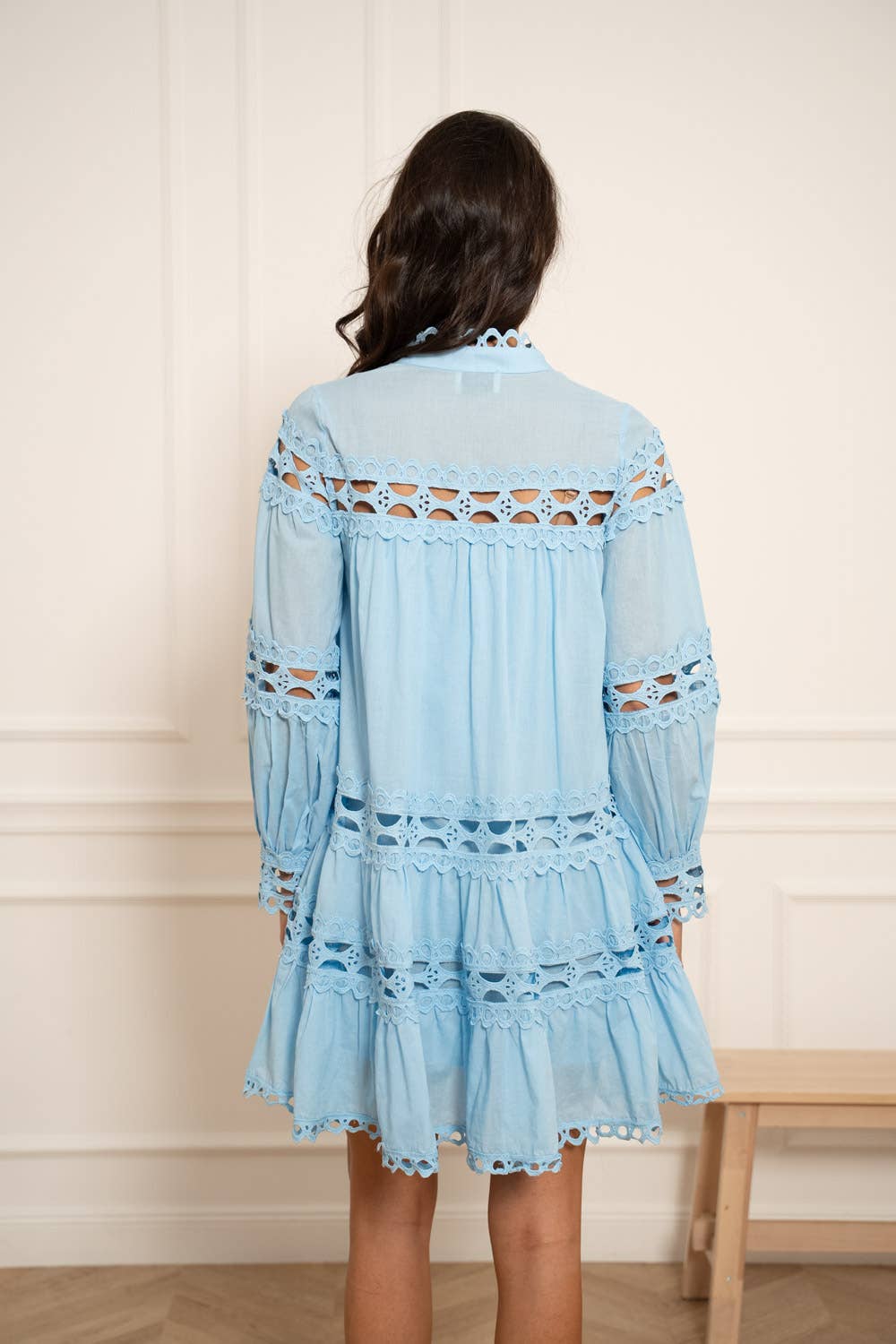 Summer dress with openwork detail