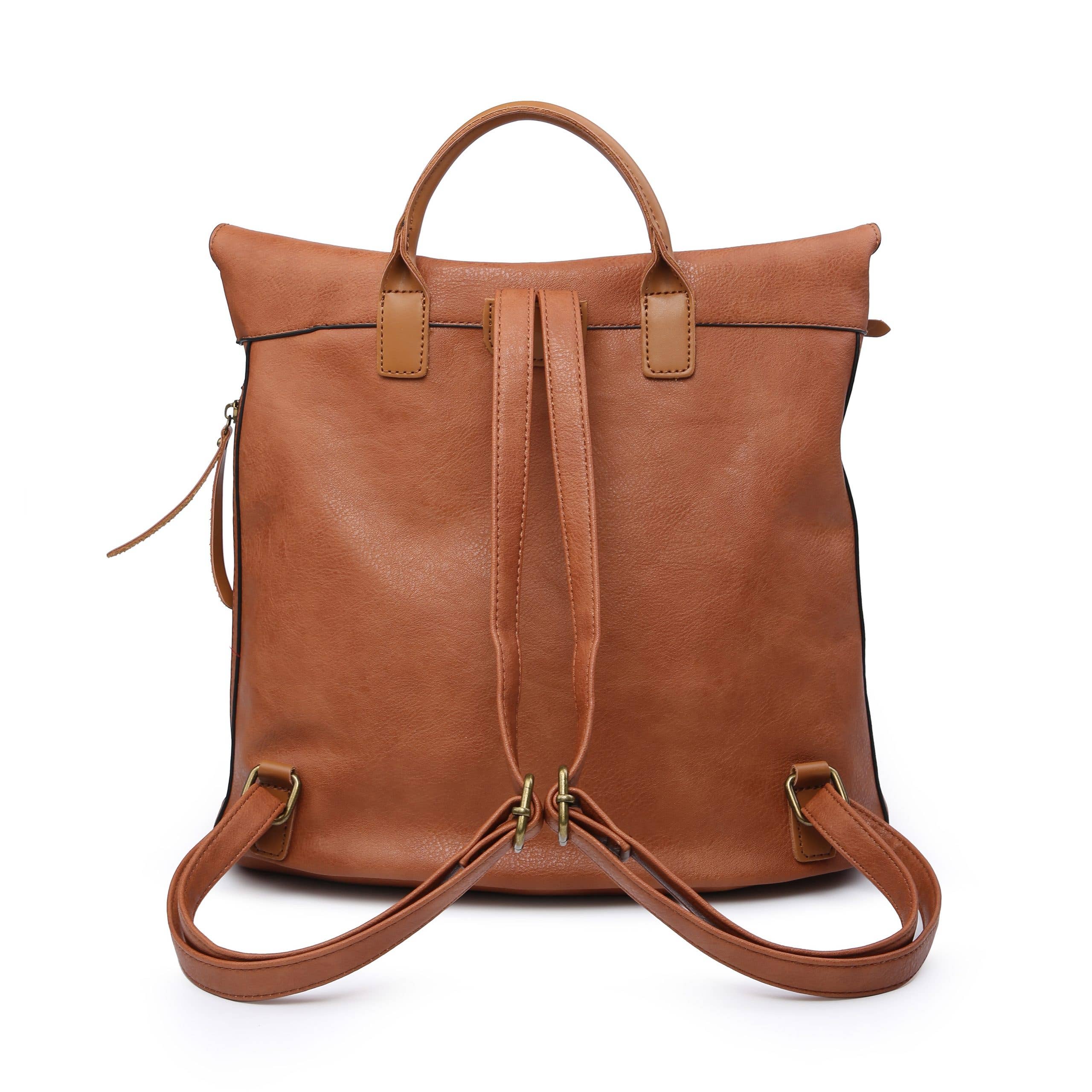 Woven vegan leather rucksack (coffee & brown colour options)
