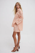 Heidi orange & white stripe shorts