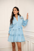 Summer dress with openwork detail