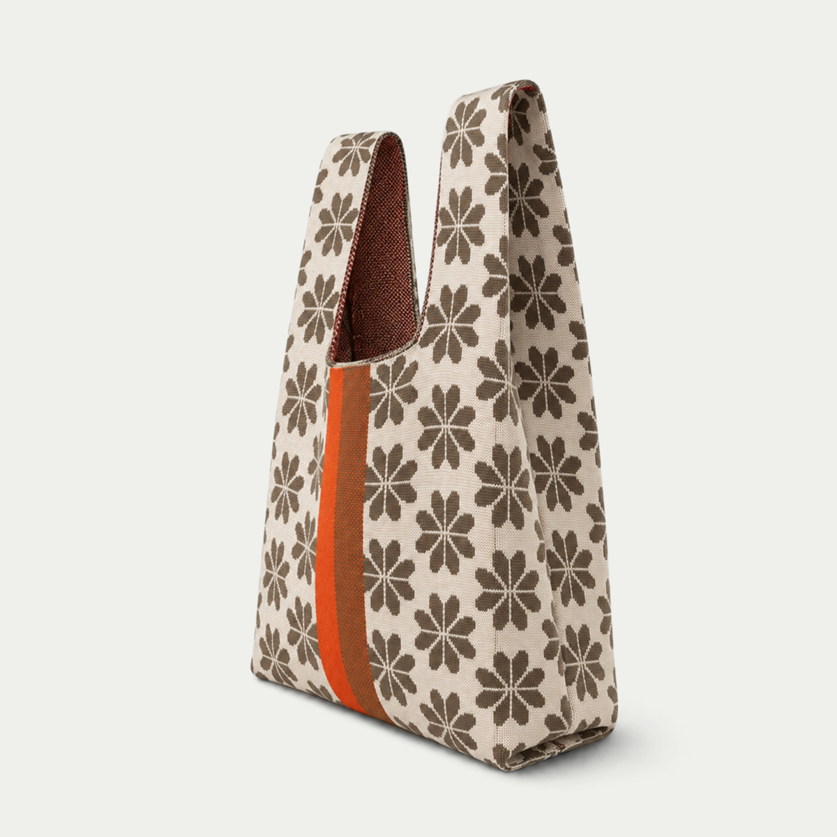 Floral knitted reusable Tote Bag-Giftable (medium only)
