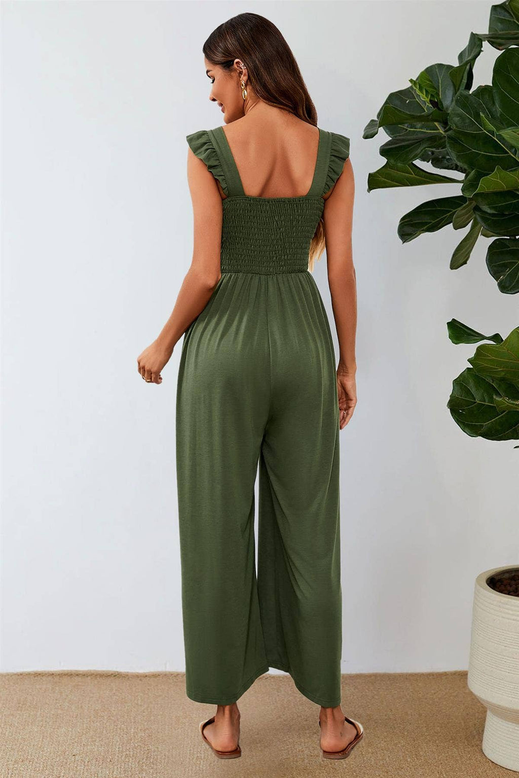 Frill detail strappy jumpsuit