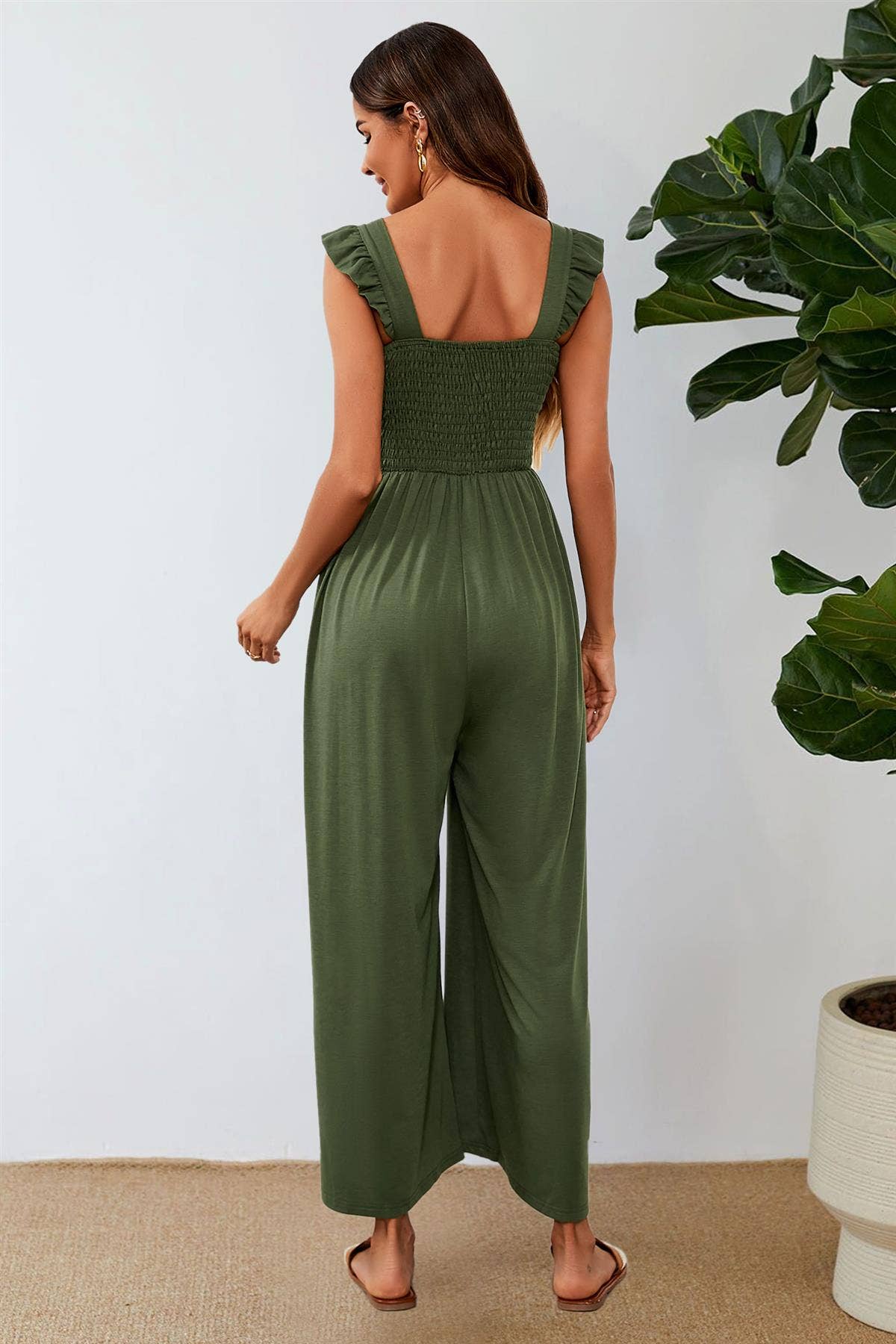 Frill detail strappy jumpsuit