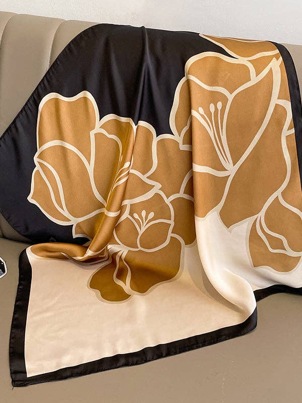 Square floral printed Scarf