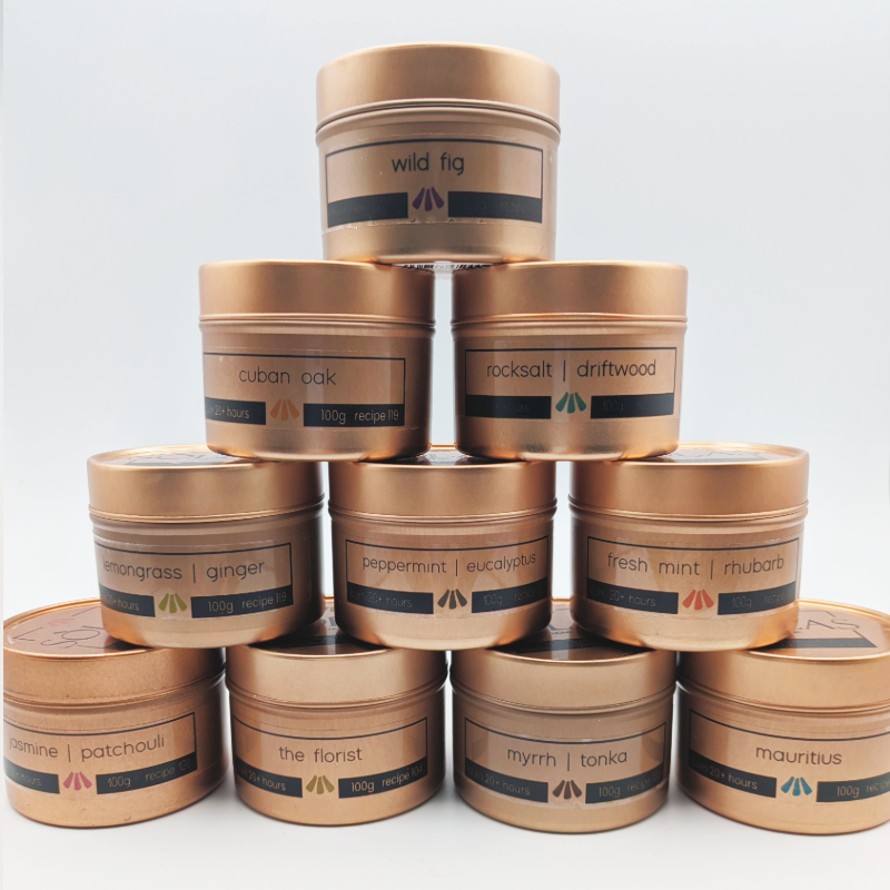 Essential oils scented candle travel tin, 10cl