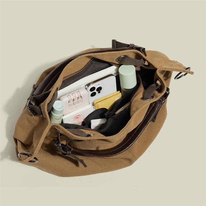 Large capacity canvas shoulder tote