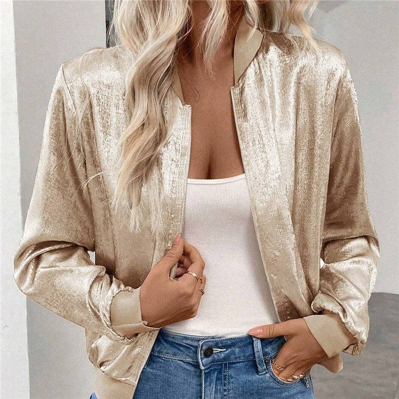 Gold lightweight bomber jacket
