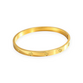 Engraved compass bangle in gold