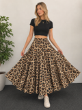 Leopard print cotton maxi skirt