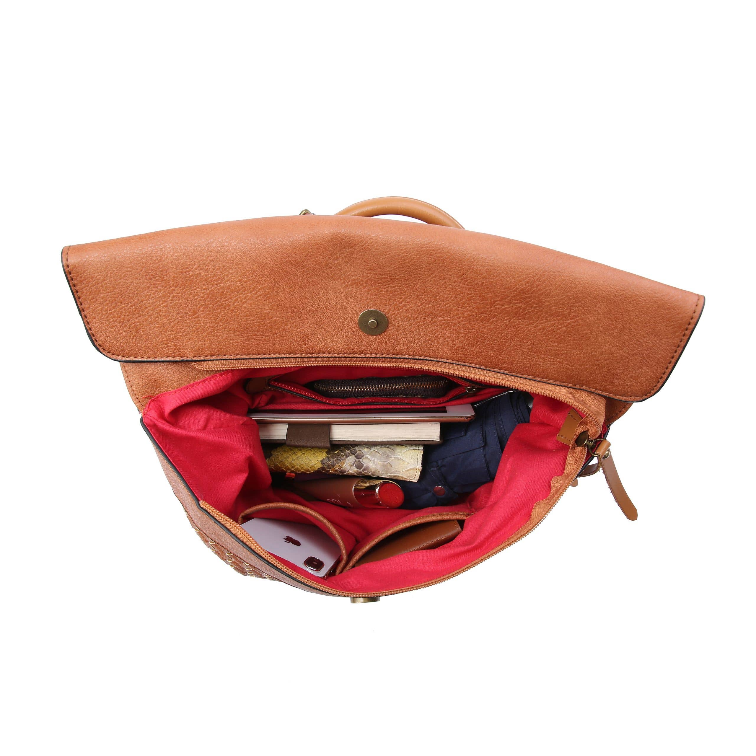 Woven vegan leather rucksack (coffee & brown colour options)