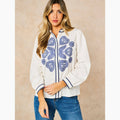 Embroidered hearts cotton shirt in blue