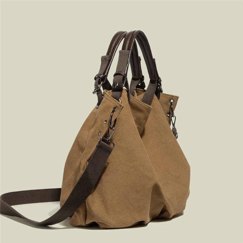 Large capacity canvas shoulder tote