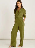 Khaki floral satin co-ord set