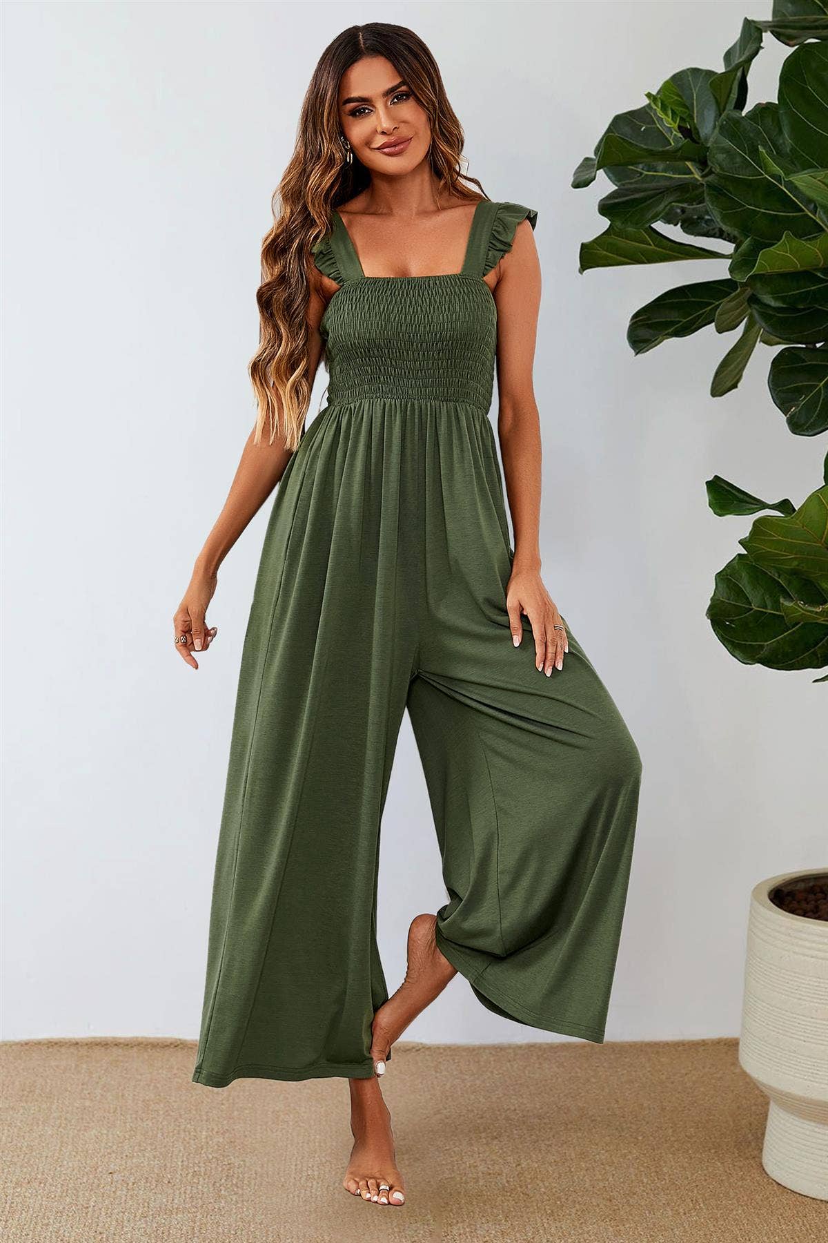 Frill detail strappy jumpsuit