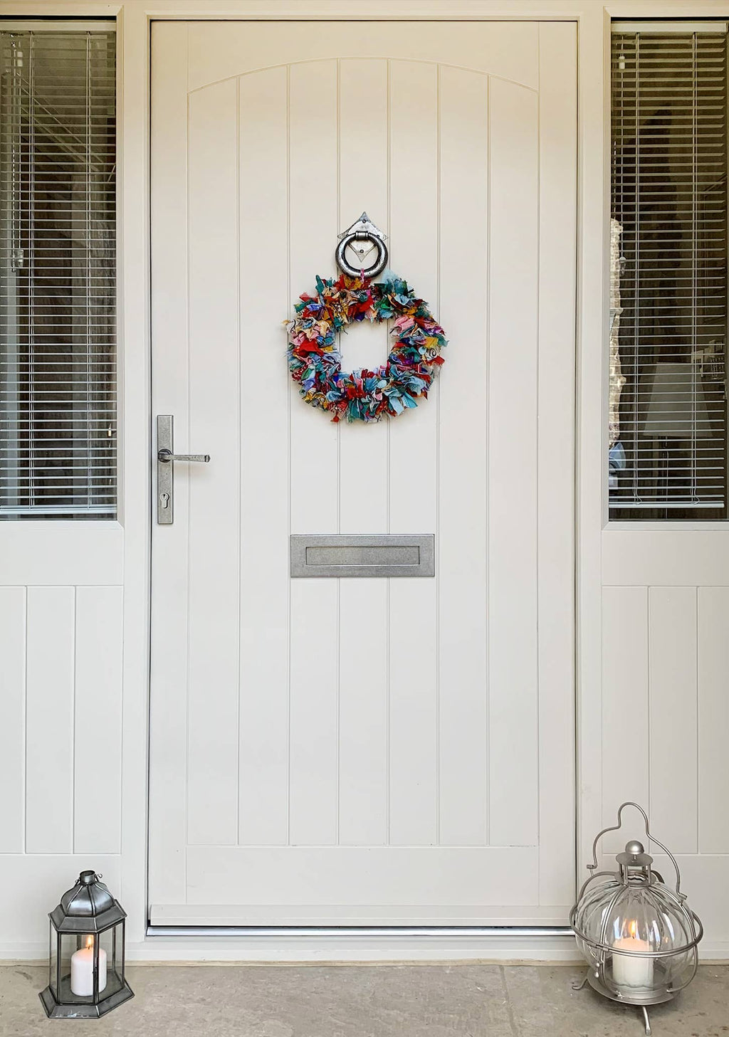 Recycled sari wreath, perfect for summer.