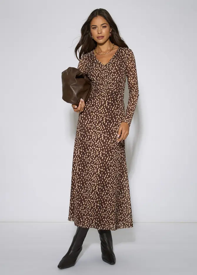 Animal / Deer mesh maxi dress