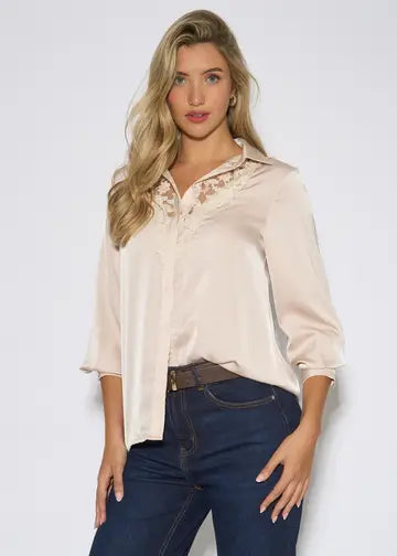 Lace trim shirt
