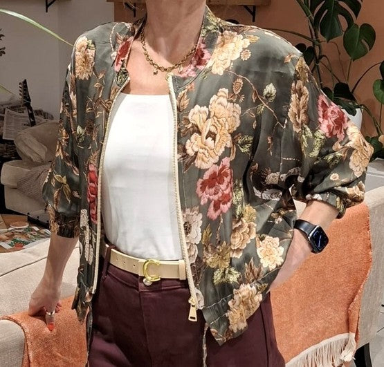 Floral bomber jacket